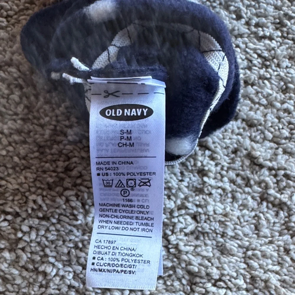 Old Navy Navy Blue Fleece Gloves with White Dots